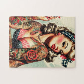 ヴィンテージ入れ古い学校のピンアップ ジグソーパズル (横)