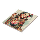 ヴィンテージ入れ古い学校のピンアップ タイル (側面)