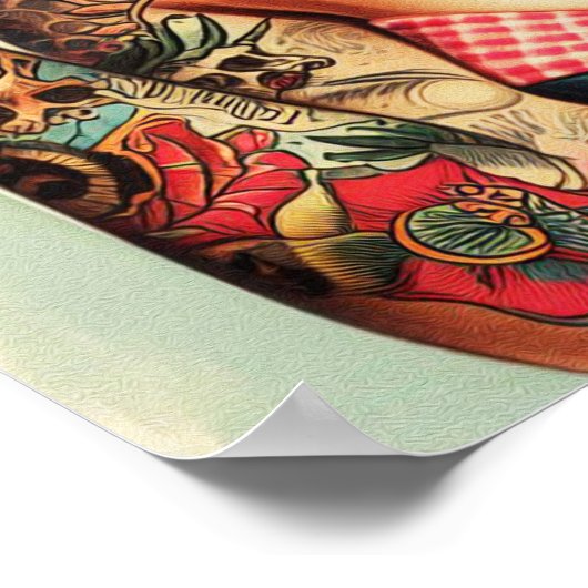 ヴィンテージ入れ古い学校のピンアップ ポスター (角)