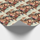 ヴィンテージ入れ古い学校のピンアップ ラッピングペーパー (角)