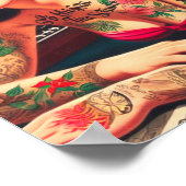 ヴィンテージ入れ墨のピンアップ ポスター (角)