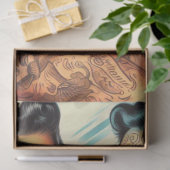 ヴィンテージ入れ墨のピンアップ 薄葉紙 (ギフト)