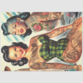 ヴィンテージ入れ墨のピンアップ 薄葉紙 (正面)