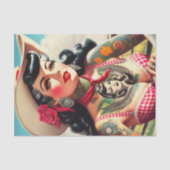 ヴィンテージ入れ墨をした国ピンナップ 薄葉紙 (正面)