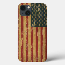 ヴィンテージ入れ米国旗 iPhone 13ケース