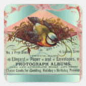 ヴィンテージ入れ鳥シール スクエアシール (正面)