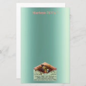 ヴィンテージ入れ鳥文房具 便箋 (正面/裏面)