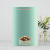 ヴィンテージ入れ鳥文房具 便箋 (スタンド正面)