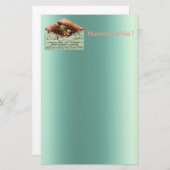 ヴィンテージ入れ鳥文房具 便箋 (正面/裏面)