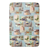 ヴィンテージ入浴美しいオン青 バスマット (正面縦)