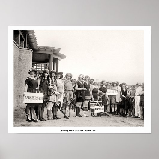 ヴィンテージ入浴美しいビーチ衣装コンテスト1947 ポスター (正面)