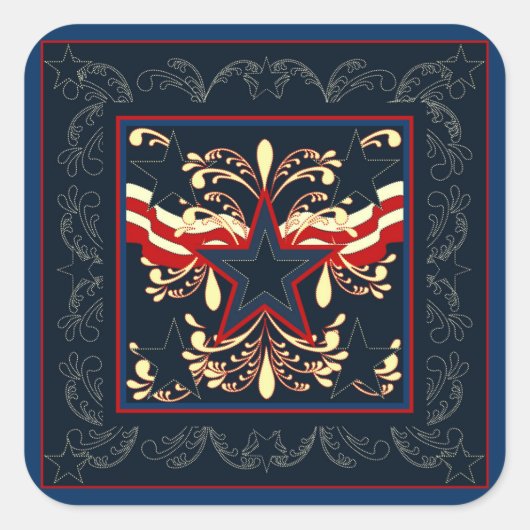 ヴィンテージ全米ステッカー スクエアシール (正面)