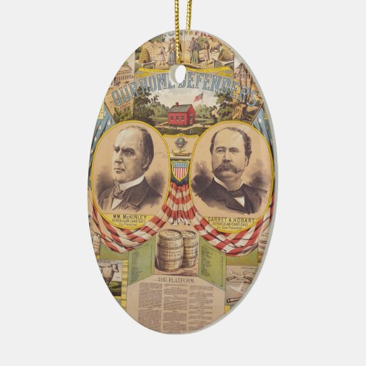 ヴィンテージ共和党パーティー大統領の運動 セラミックオーナメント (左)