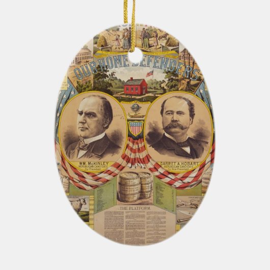 ヴィンテージ共和党パーティー大統領の運動 セラミックオーナメント (裏面)