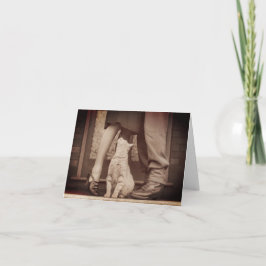 ヴィンテージ兵士さよなら猫が見える空白の時 ノートカード