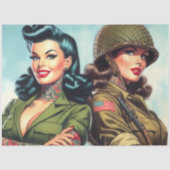 ヴィンテージ兵士のピンアップ 薄葉紙 (正面)