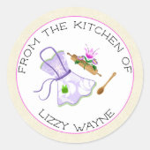 ヴィンテージ具付きベーキングエプロンベーキング ラウンドシール (正面)