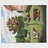 ヴィンテージ典型的な牛ホルスタインジャージーショートホーン ラッピングペーパー (フラット)