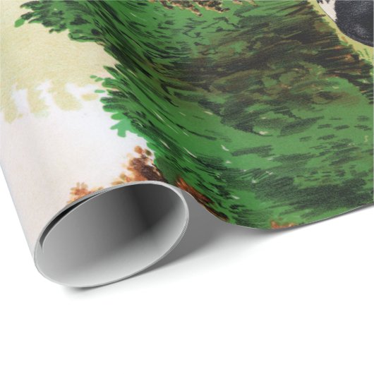 ヴィンテージ典型的な牛ホルスタインジャージーショートホーン ラッピングペーパー (ロールコーナー)