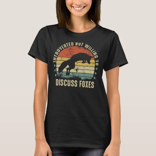 ヴィンテージ内向きキツネキツネ4 Tシャツ (正面)