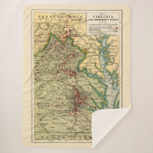 ヴィンテージ内戦時のバージニアの戦いの地図 シェルパブランケット (正面)