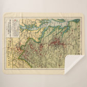 ヴィンテージ内戦時のバージニアの戦いの地図 シェルパブランケット (正面(横))