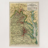 ヴィンテージ内戦時のバージニアの戦いの地図 ジグソーパズル (縦)