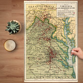 ヴィンテージ内戦時のバージニアの戦いの地図 ジグソーパズル