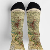 ヴィンテージ内戦時のバージニアの戦いの地図 ソックス (上部)