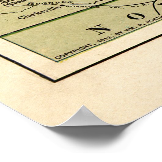 ヴィンテージ内戦時のバージニアの戦いの地図 ポスター (角)