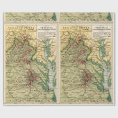 ヴィンテージ内戦時のバージニアの戦いの地図 ラッピングペーパー (フラット)