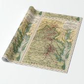 ヴィンテージ内戦時のバージニアの戦いの地図 ラッピングペーパー (アンロールド)