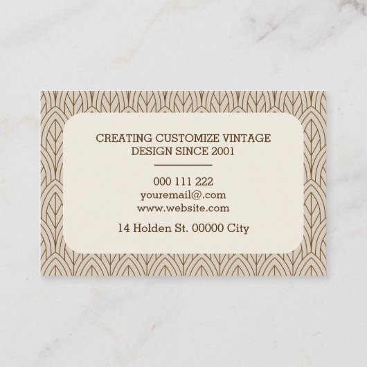 ヴィンテージ内部設計シンプル先住民パターン 名刺 (裏面)