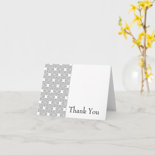 ヴィンテージ円パターンサンキューカード カード (黄色い花)