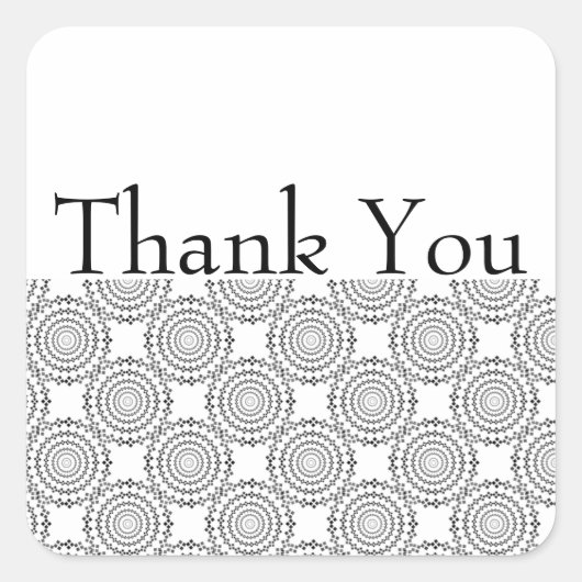 ヴィンテージ円パターンサンキューステッカー スクエアシール (正面)