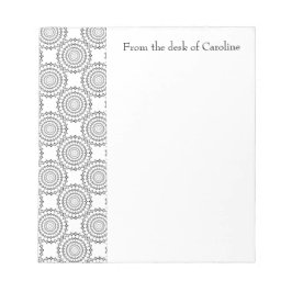 ヴィンテージ円パターンパーソナライズされたメモ帳 ノートパッド