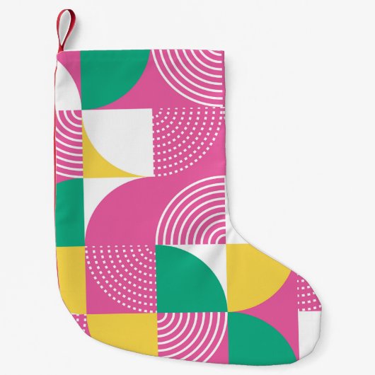 ヴィンテージ円:グラフィック調和。 スモールクリスマスストッキング (正面)