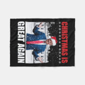 ヴィンテージ再び素晴らしクリスマスおもしろい フリースブランケット (正面(横))