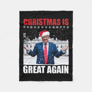 ヴィンテージ再び素晴らしクリスマスおもしろい フリースブランケット