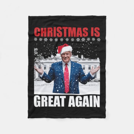 ヴィンテージ再び素晴らしクリスマスおもしろい フリースブランケット (正面)