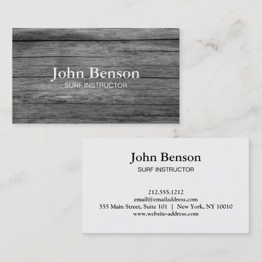 ヴィンテージ再生ウッドサーフインストラクター 名刺 (正面/裏面)