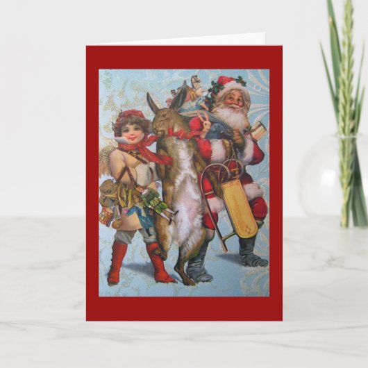 ヴィンテージ再生クリスマスカード シーズンカード (正面)