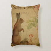 ヴィンテージ再生産うさぎ葉書 アクセントクッション (正面(垂直))