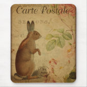 ヴィンテージ再生産うさぎ葉書 マウスパッド (正面)