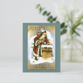 ヴィンテージ再生産サンタクロースのクリスマスカード シーズンポストカード (スタンド正面)