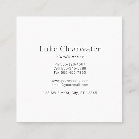 ヴィンテージ再生素朴 Barnwood|モノグラム スクエア名刺 (裏面)