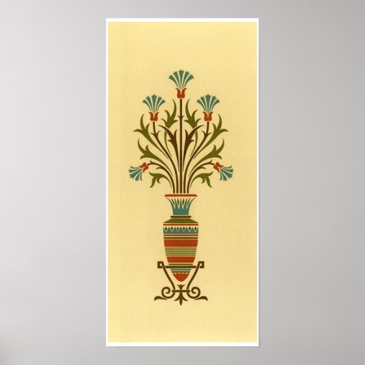 ヴィンテージ再生長花瓶アートポスター ポスター (正面)
