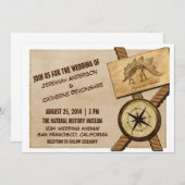ヴィンテージ冒険結婚式招待状 招待状 (正面/裏面)