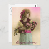 ヴィンテージ写真おめでとう ポストカード (正面/裏面)