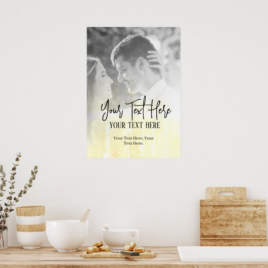 ヴィンテージ写真とスクリプトの文字 ポスター (キッチン)